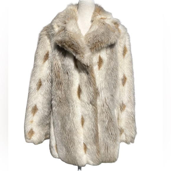 Vintage Jackets & Blazers - VTG ILGWU UNION-MADE Faux Fur Coat Hollywood Glam Statement Jacket USA-Made